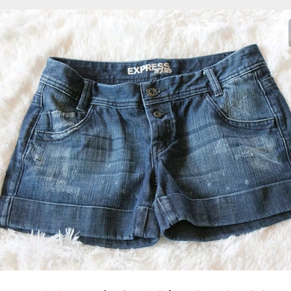 Express Distressed Cuffed Shorts